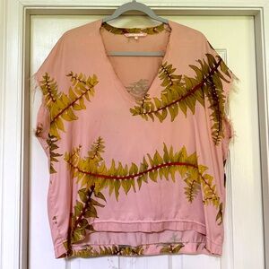 Cali Dreaming Raw Hem Fern blouse